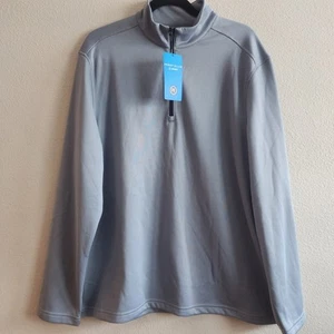 NWT Perry Ellis Mens Half-Zip Sweater Fleece Pullover 50+ UPF Trade Winds Size M - Picture 1 of 10