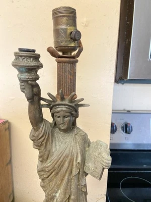 Antique Statue Of Liberty Lamp - Image 1 of 4