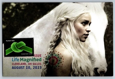 #5802c Life Magnified Human Hair FDC Maxi Card w/DCP Cancel Game of Thrones - Image 1 of 2