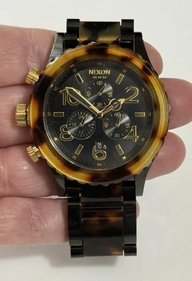 NIXON Minimize 42-20 Chrono 200m Tortoiseshell Quartz Watch SMALL 6” New Battery - Image 1 of 4