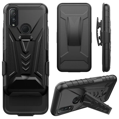 SPM168 For Kyocera DuraSport 5G /UW Case Holster Belt Clip Phone Cover + Tempered Glass