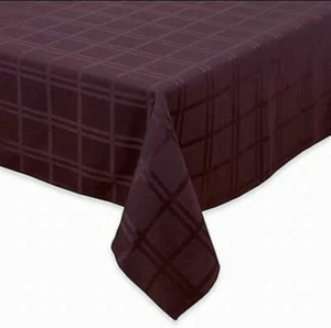 ORIGINS Microfiber Spill-Proof Tablecloth 90" Round - Eggplant, NEW - Picture 1 of 1