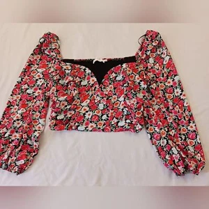 ASTR The Label Sweetheart Neckline Floral Printed Blouse Size XL - Picture 1 of 11