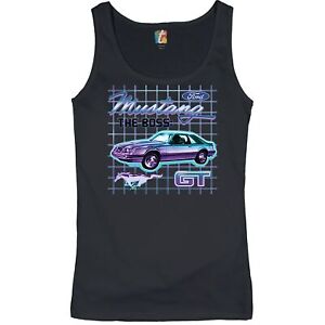 Ford Mustang GT the Boss Women's Tank Top Vintage Neon Car Retro Licensed