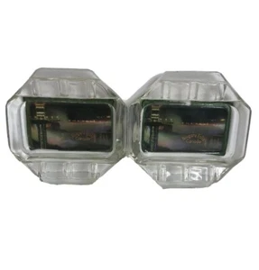 Lot Of 2 Niagara Falls Canada Octagonal Clear Glass Ashtrays - Picture 1 of 6