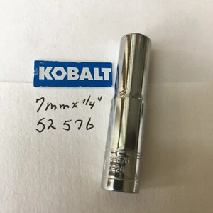 Kobalt 7 mm x 1/4" Dr Deep Chrome Socket 6 Pt # 52576 Free USA Shipping - Picture 1 of 3
