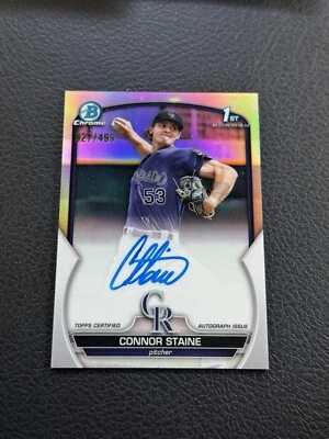 2023 Bowman Chrome Prospect Auto Refractor 027/499 Connor Staine #CPA-CSE - Image 1 of 3