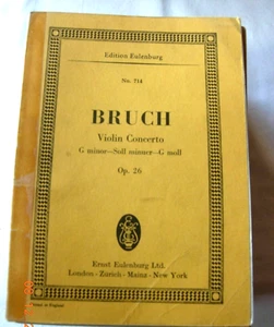 Bruch Violin Concerto in G minor Op 26 Study Score Edition Eulenburg No 714 - Picture 1 of 1