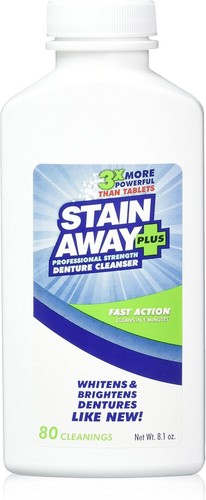 3 Pack of Stain Away Plus Denture Cleanser 8.1 Ounce 83272981024