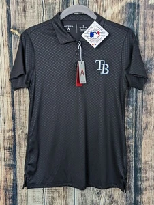 Tampa Bay Rays MLB Polo Shirt Size S Black Honeycomb Embroidered Logo NWT - Picture 1 of 8