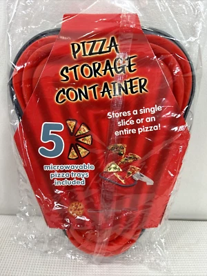 Pizza Pack The Perfect Reusable Pizza Storage Container 5 Microwavable Trays NEW - Image 1 of 4