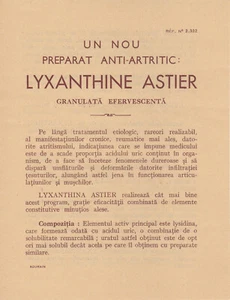 Rumänien, 1920er, Apotheke/Medizin Werbeflyer - Lyxanthin Astier - Bild 1 von 3