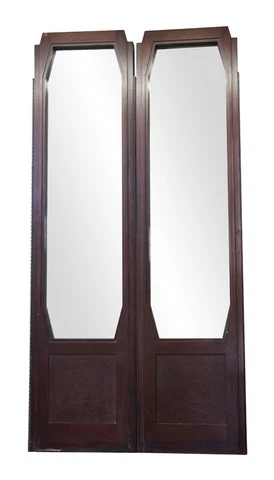 Waldorf Astoria Art Deco Style Walnut Double Doors 108 x 54 Cover