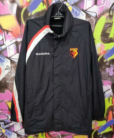 Watford FC The Hornets Football Soccer Longsleeve Jacket Diadora Mens size XL Cover