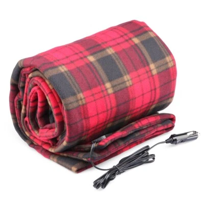 Car 12V Electric Heating Blanket DC Socket Plug Ultra Soft Fleece Camping Cover - image 1 of 4