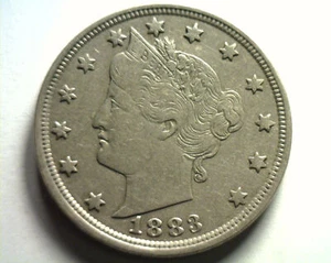 1883 NO CENTS LIBERTY NICKEL EXTRA FINE XF EXTREMELY FINE EF NICE ORIGINAL COIN - Picture 1 of 2