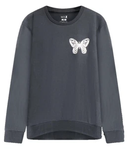 Max and Olivia Girls Black Pajama Top with Butterfly SZ L (Missing Pants) - Picture 1 of 8