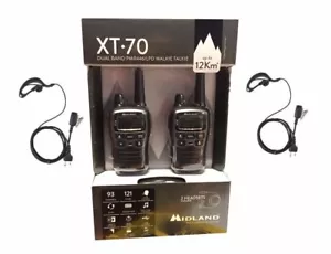 New Midland XT70 Walkie Talkies + Charger + Headphones New Model - Picture 1 of 3