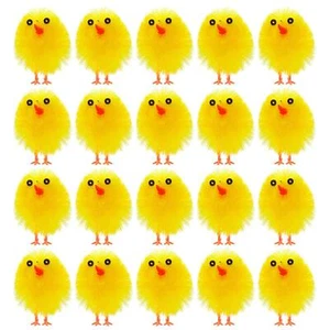TUPARKA 20Pcs Mini Easter Chicks Yellow Easter Chenille Chicks Cute Fully Eas... - Picture 1 of 7