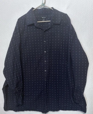 BRUNO Mens Button Up Long Sleeve Classic Navy Blue/White Pin Stripe Shirt Sz 4X - Image 1 of 4