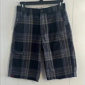 TONY HAWK Boys Black Plaid Shorts Size 14 - Picture 1 of 7