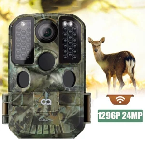 COOAU Outdoor 24MP Trail Camera Wifi Hunting Camera Night Vision Wildlife Cam