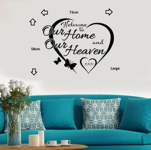 Wohnzimmer Flur Zitat "Willkommen in unserem Zuhause" Wandbild Aufkleber/Decal - Bild 1 von 7