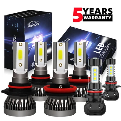 For Chevrolet Malibu 2013-2015 6X LED Headlight Bulbs High/Low Beam Fog Lights - Image 1 of 4