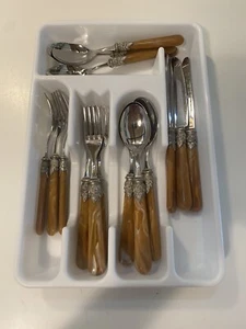 EME 18/10 Italy Napoleon Brown Versailles Handle Flatware 15 Piece Set - Picture 1 of 16