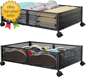 Contenitori Sotto Letto con Ruote Sotto Letto Portascarpe Organizer Drawe - Foto 1 di 3