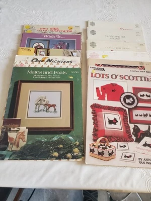 Lot 14 CROSS STITCH pattern books, 4 PRECIOUS MOMENTS, Scottie Dogs + - Image 1 of 4