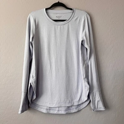 Athleta Medium Ice Blue Long Sleeve Top Thumb Holes Athletic Shirt - Image 1 of 4
