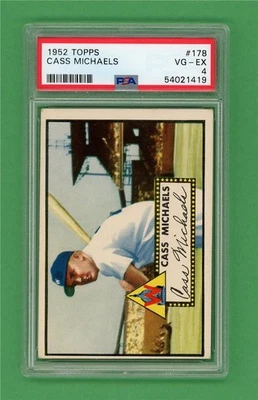 1952 Topps #178 Cass Michaels ** PSA VG-EX 4 * Washington Senators baseball card - Image 1 of 2