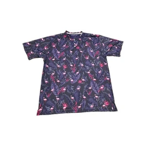 Camisa polo Greater Half para hombre 2XL púrpura estampado de flamencos elástica manga corta - Imagen 1 de 7