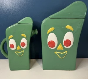 Gumby & Pokey Cookie Jar & Teapot Set Vintage 2001 Prema Toy Co *HTF - Picture 1 of 22