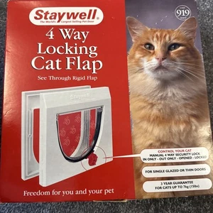 Petsafe Staywell Manual 4 Way Locking Classic Cat Flap White - No Tunnel 919 - Bild 1 von 6