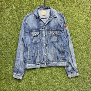 Chaqueta vaquera Polo Ralph Lauren para hombre mediana azul denim camionero bandera parche vintage - Imagen 1 de 16
