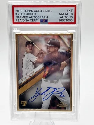 2019 Topps Gold Label Kyle Tucker RC Framed Auto PSA 8 Auto 10 Astros - Image 1 of 4