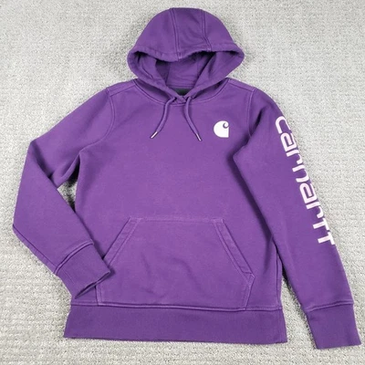 Sudadera con Capucha Carhartt para Mujer XS Púrpura Relajada Peso Medio Gráfico Sudadera Foto 1 de 4