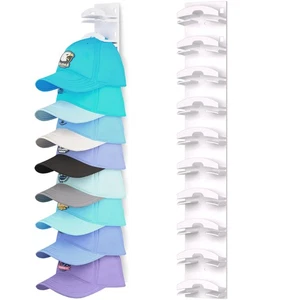 Hat Organizer for Baseball Caps, Hat Rack for Wall with Strong Adhesive Hold - Picture 1 of 7