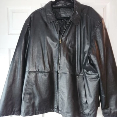 Chaqueta de cuero genuino para hombre Knightsbridge interior acolchada talla XL Foto 1 de 3