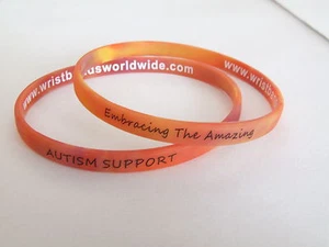 Pulsera delgada roja púrpura delgada con conciencia del autismo - Imagen 1 de 1