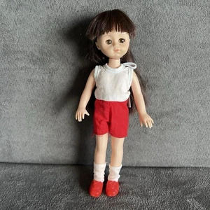 Vintage Vogue Ginny Puppe 8" groß Outfit Socken rote Schuhe braune Haare - Bild 1 von 9