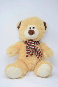 18" LARGE SUPER PLUSH Classic Cream TEDDY BEAR w Scarf HugFun International - Picture 1 of 7