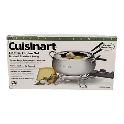 Juego completo de olla de fondue eléctrica de acero inoxidable Cuisinart plateada CFO-3SS Foto 1 de 4