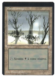 ►Magic-Style◄ MTG - Snow Covered Swamp - French Ice Age MISCUT MISPRINT - NM - Picture 1 of 2