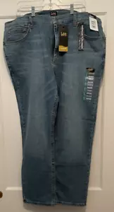 NEW Lee Men's Premium Flex Classic Fit Str Leg Jeans, Rascal Blue, 42W x 30L - Picture 1 of 12