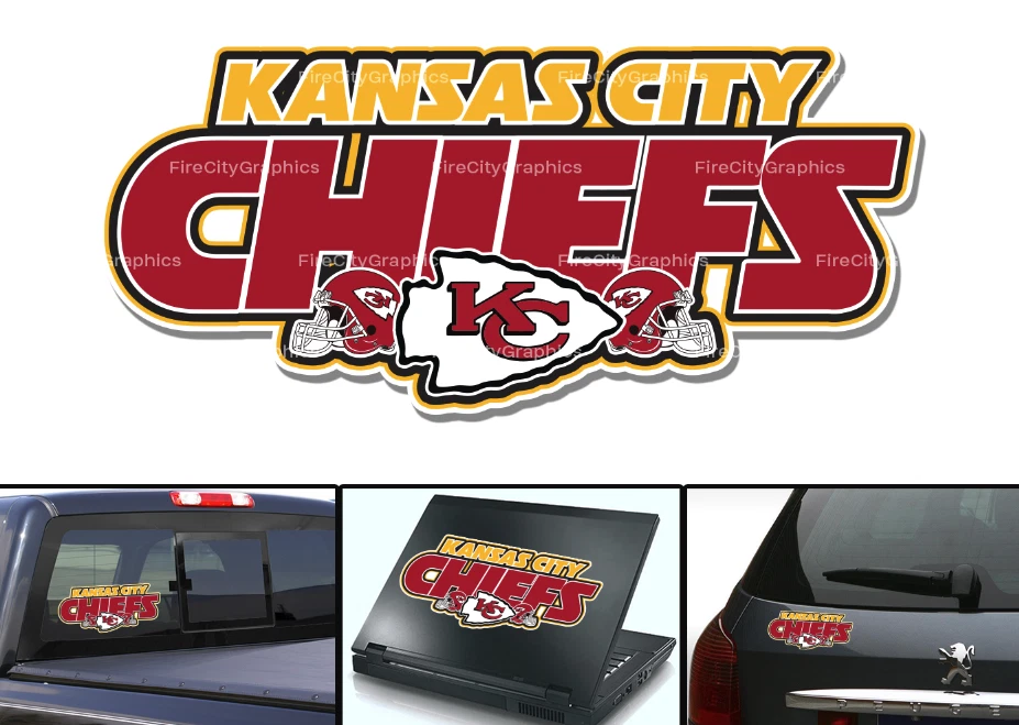 Kansas City Chiefs Calcomanía Calcomanía Coche Camión Ventana Pared Laptop Teléfono Cuerpo Parachoques Foto 1 de 1