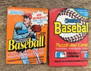 Pack de 2 paquetes de cera de béisbol Donruss nostálgico de colección de los años 80 LOTE SELLADO - Imagen 1 de 4