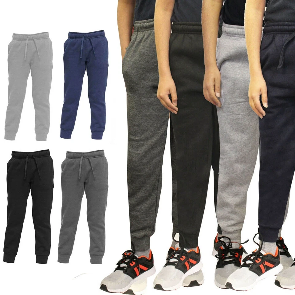 Kids Children Joggers Trousers Sports Jogging Pants Casual School Play PE Fleece - Image 1 of 2
